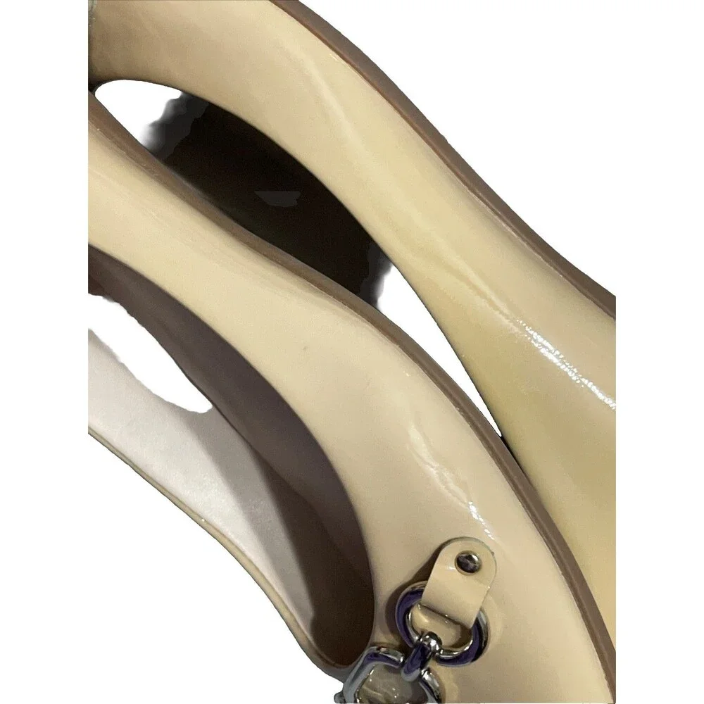 Kate Spade New York Pauly Nude Flats | Patent Leather Shoes Size 7.5M Tiny Flaw